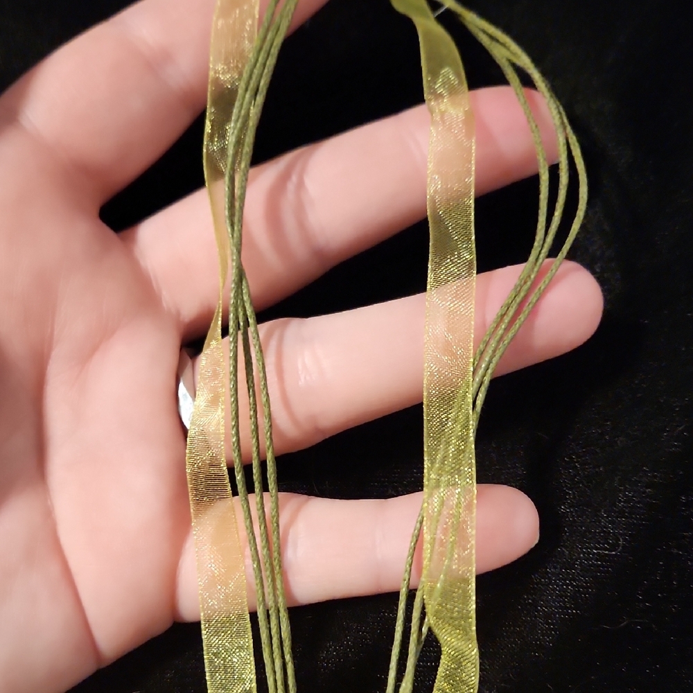 Green and Silver Teardrop Pendant Necklace - Picture 6 of 6